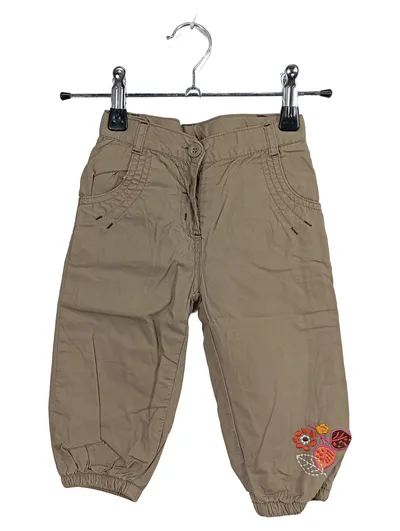 Topolino Stoffhose Kinder Gr. 80 Beige Baumwolle Casual Freizeit Stickerei