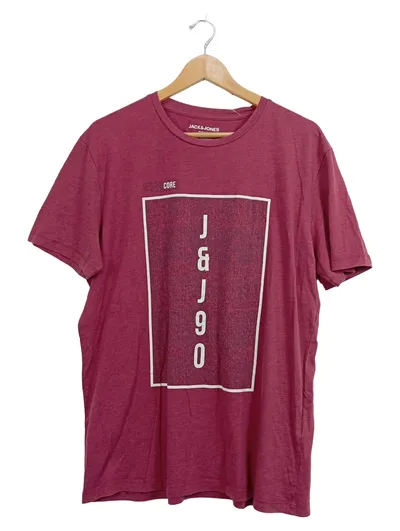 JACK & JONES Herren T-Shirt Gr. XL Rot Casual Print