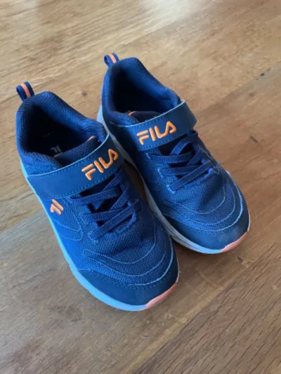 FILA Kinder Sportschuhe Sneaker Gr. 29 Blau Orange Klettverschluss