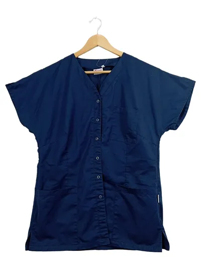 CLINIC DRESS Kasack Damen Gr. L Blau Kurzarm Berufskleidung Pflege