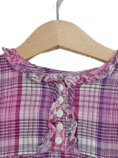 Berti Freizeitkleid Kinder Mädchen Rosa Kariert Baumwolle Gr. 80 Rüschen