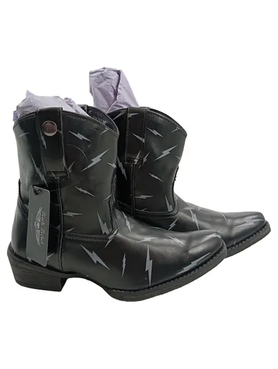 Rock Rebel Damen Stiefel Gr. 38 Schwarz mit Blitz Muster Streetwear