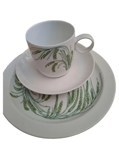 Rosenthal studio-linie Sammelgedeck 3tlg Porzellan Blumen Muster Weiß