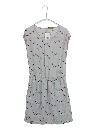 Naketano Damen Sommerkleid Kleid Vogelmuster Tiermotive Casual Grau Gr. 38;M