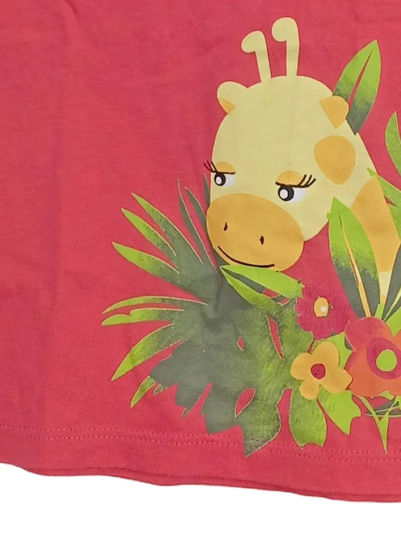 Baby Club T-Shirt Mädchen Gr. 80 Pink Baumwolle Kurzarm Giraffe Freizeit 3
