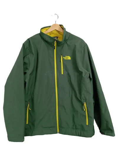 The North Face Softshelljacke Herren Gr. XL Grün Outdoor Jacke Fleece Übergang