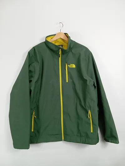 The North Face Softshelljacke Herren Gr. XL Grün Outdoor Jacke Fleece Übergang