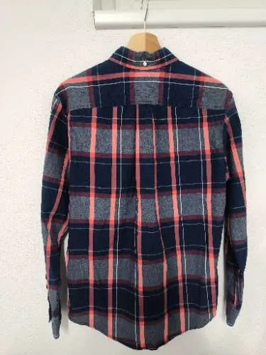 Tommy Hilfiger Herren Freizeithemd Kariert Blau Rot Gr. M Indigo