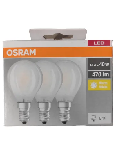 OSRAM LED E14 Leuchtmittel 4W 470lm Warm White 3er Pack