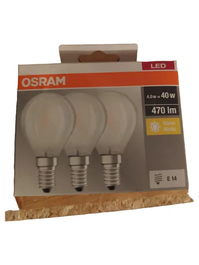 OSRAM LED Leuchtmittel E14 4W 470lm Warm White 3er Pack