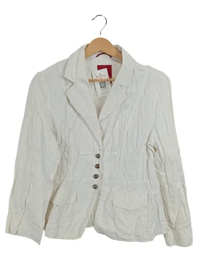 Bianca Damen Blazer Jacke Gr. 38;M Weiß Casual Strukturmuster