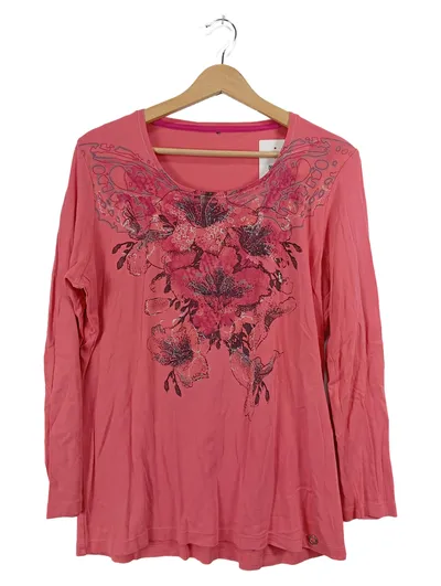 Olsen Damen Langarmshirt Gr. 44 Rosa Blumenprint Viskose Feminin