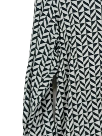 Street One Damen Bluse Gr. 40 Geometrisch Schwarz Weiß Viskose