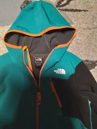 The North Face Kinder Softshelljacke Gr. 140 Petrol Orange Kapuze 5