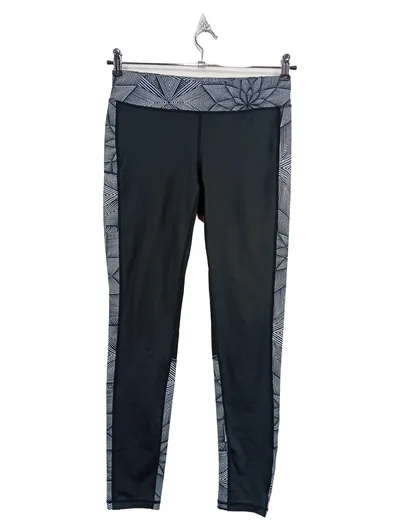 Roxy Damen Sport Leggings Größe L Schwarz Geometrisch Muster