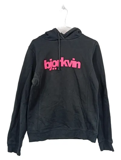 Björkvin Hoodie Damen Gr. L Schwarz Pink Logo Kapuzenpullover