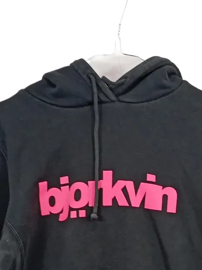 Björkvin Hoodie Damen Gr. L Schwarz Pink Logo Kapuzenpullover