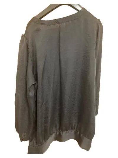 Via Cortesa Damen Bluse Gr. 42/XL Schwarz Elegant Langarm Polyester