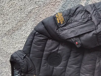 Replay Kinder Steppjacke Jacke Gr. 118 Grau Übergangsjacke Logo Jungen Casual