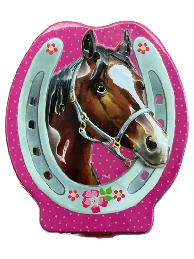 Spiegelburg Dekodose Pferd Hufeisen Metall Pink Charmant 13cm