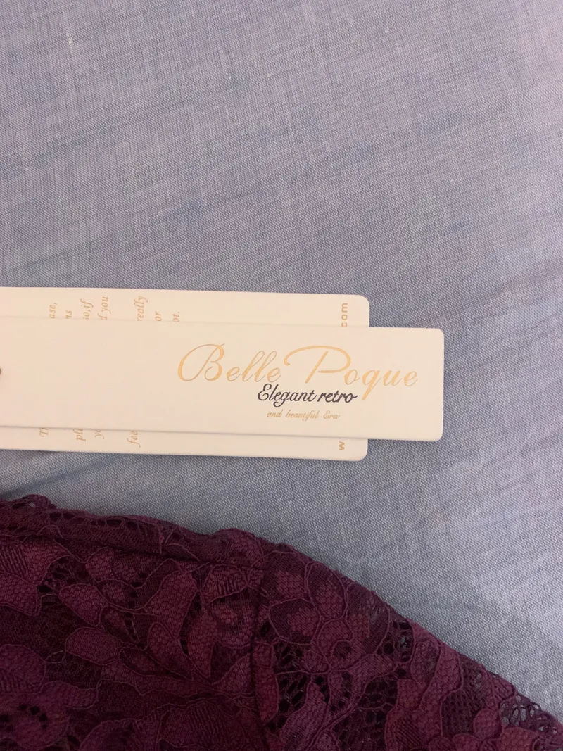 Belle Poque Damen Bolero Jacke Spitze Lila Gr. 38/M Elegant Langarm 4