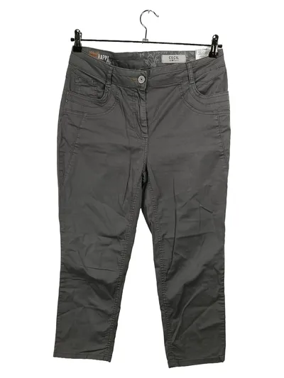 CECIL Cargohose Damen Capri Baumwolle Stretch Freizeit Grau Gr. 38
