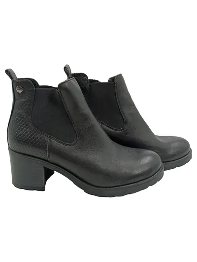 Lasocki Damen Chelsea Boots Leder Schwarz Gr. 40