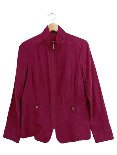 Bexleys Woman Sweatjacke Damen Gr. 38 M Pink Wildlederoptik Reißverschluss