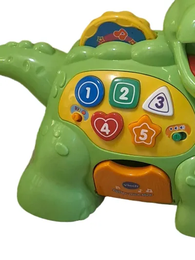 VTech Fütter-mich Dino Nachziehspielzeug Lernspielzeug Grün ab 12 Monate