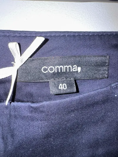 Comma Damen Anzughose Gr. 40 Blau Business Baumwolle Elegant