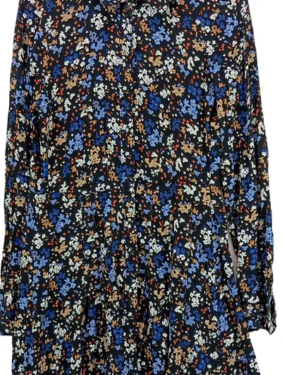 Tom Tailor Denim Blusenkleid Blumenmuster Langarm Damen XS/34