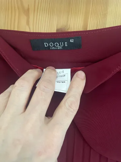 Doque Istanbul Faltenrock Damen Gr. 42 Bordeaux Weinrot Midi Elegant
