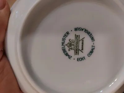 Tirschenreuth Zwiebelmuster Unterteller Porzellan 5x Klassisch Blau 14 cm