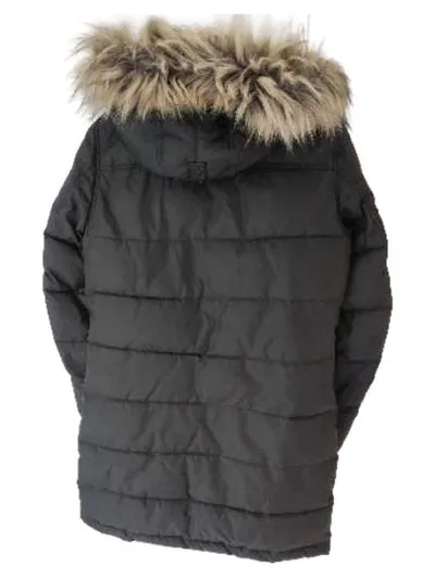 SOCCX Damen Winterjacke Steppjacke Kapuze Fellkragen Schwarz Gr. M