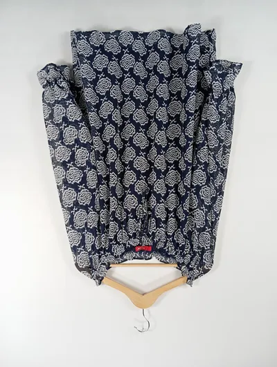 Thea Damen Bluse Langarm Gr. 46 Blau Floral Boho Tunika