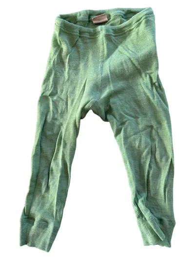 DILLING Merino Leggings Kinder Hose Gr. 74 Grün Wolle Rippstrick Alltag