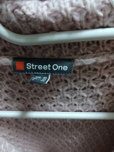 Street One Strickjacke Damen Gr. 40 Rosa Casual Langarm Cardigan Struktur