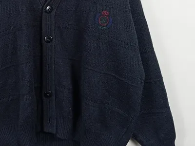 Westbury Strickjacke Herren XL Blau Cardigan Baumwolle Club Logo
