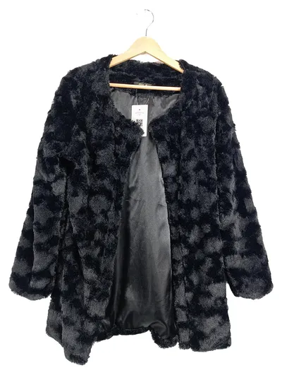 JELA London Damen Kunstpelz Felljacke Kurzmantel Schwarz Gr. 40/L