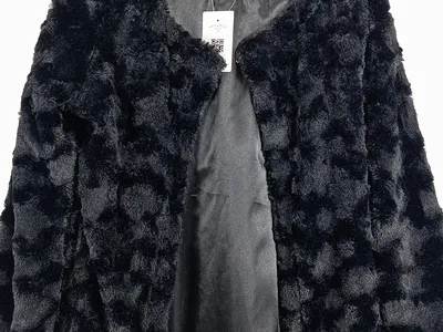 JELA London Damen Kunstpelz Felljacke Kurzmantel Schwarz Gr. 40/L