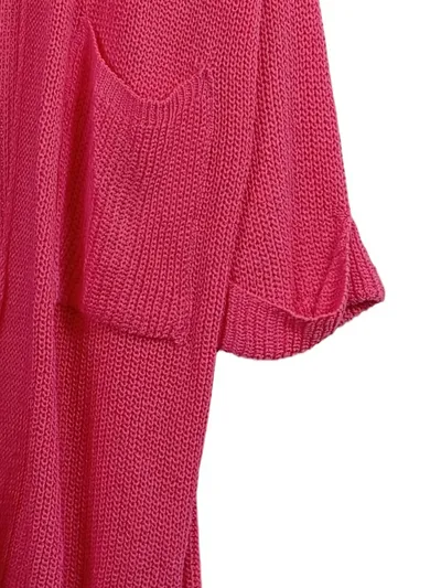 Xuna Damen Strickjacke Lang Offen Pink Gr. 40 Baumwolle Italy