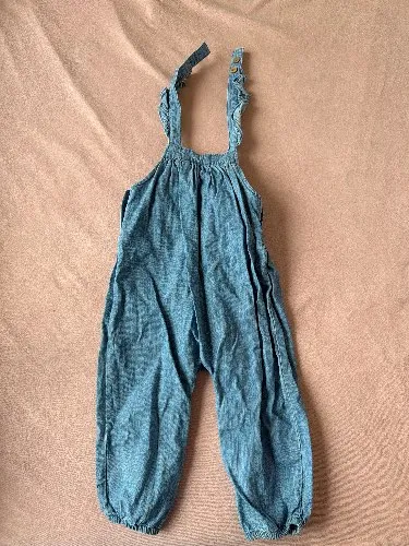 NEXT Baby Latzhose Mädchen Jeans Rüschen Träger Gr. 86 Blau