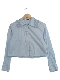 & Other Stories Damen Bluse Gr. 34;XS Hellblau mit Blumenstickerei 1