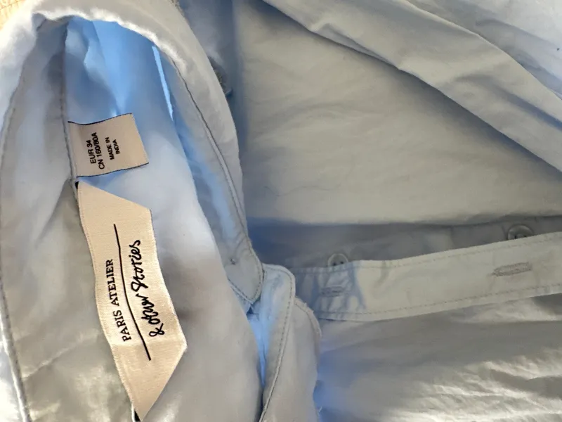 & Other Stories Damen Bluse Gr. 34;XS Hellblau mit Blumenstickerei 4