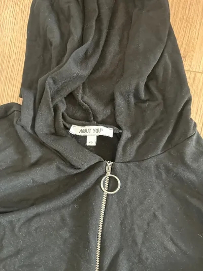 ABOUT YOU Damen Hoodie Sweatjacke Schwarz Gr. 40 L Kapuze Reißverschluss