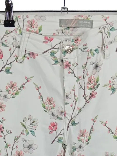Mavi Damen Stoffhose Blumenmuster Weiß Rosa Gr. 40/L W31