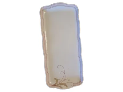 Tirschenreuth Serviertablett Porzellan Klassisch Weiß Blumen 32x15cm Festlich
