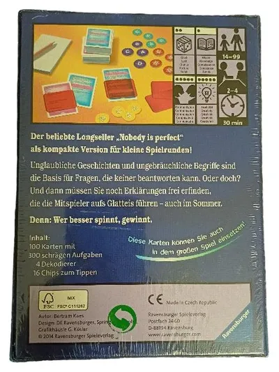 Nobody is Perfect Mini Edition Ravensburger Quizspiel Bertram Kaes 2-4 Spieler