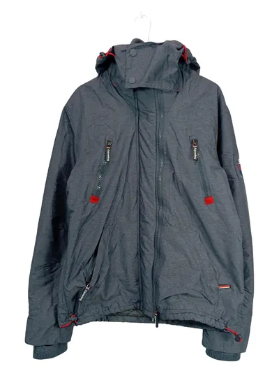 Superdry Herren Jacke Outdoorjacke Kapuze Windbreaker Grau Gr. 52/XL