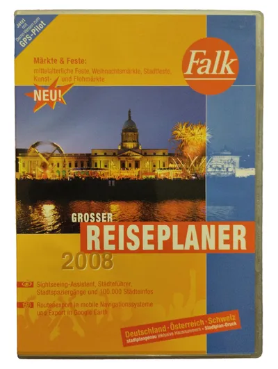 Falk Reiseplaner 2008 Navigationssoftware DE AT CH PC